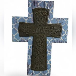 Vintage, Celtic Knotted Decorative Cross with Geo Pattern and 'LOVE.’
New